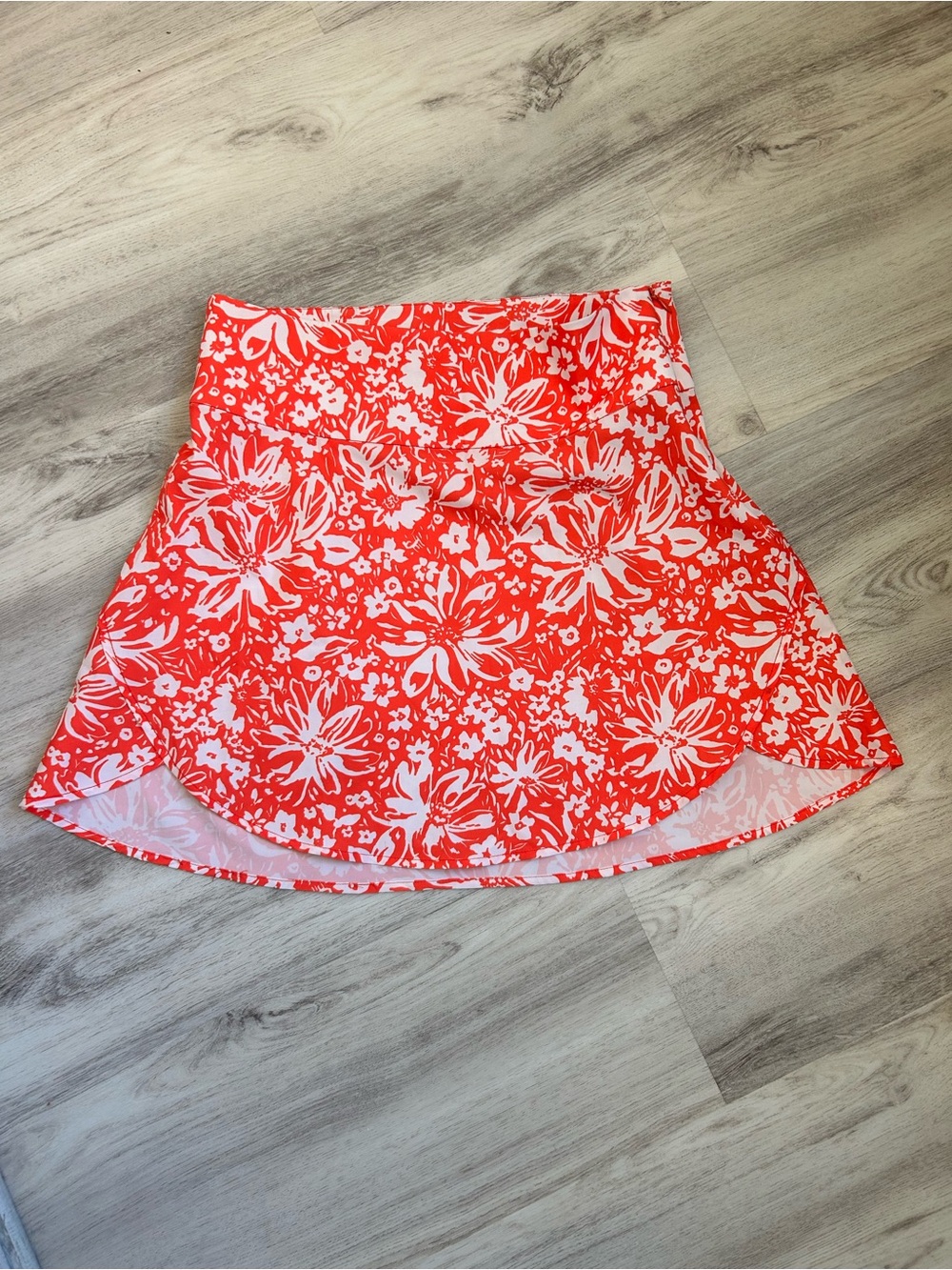 Krimson Klover Coral & White Floral Skater Skirt